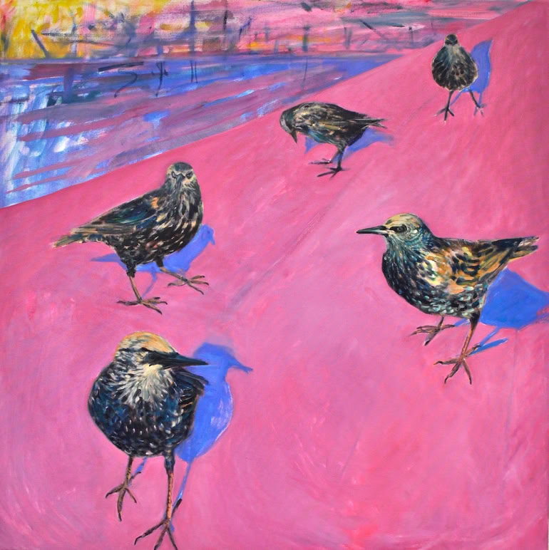 Promenade 2016 100 x 100 cm Öl auf Nesselleinwand
