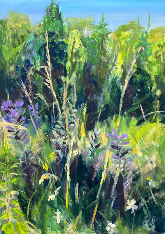 Grünstreifen 70 x 50 cm, Öl auf Leinwand