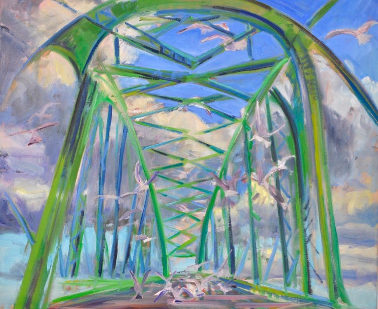 Nassau Brücke  2016 50 x 70 cm Öl auf Nesselleinwand