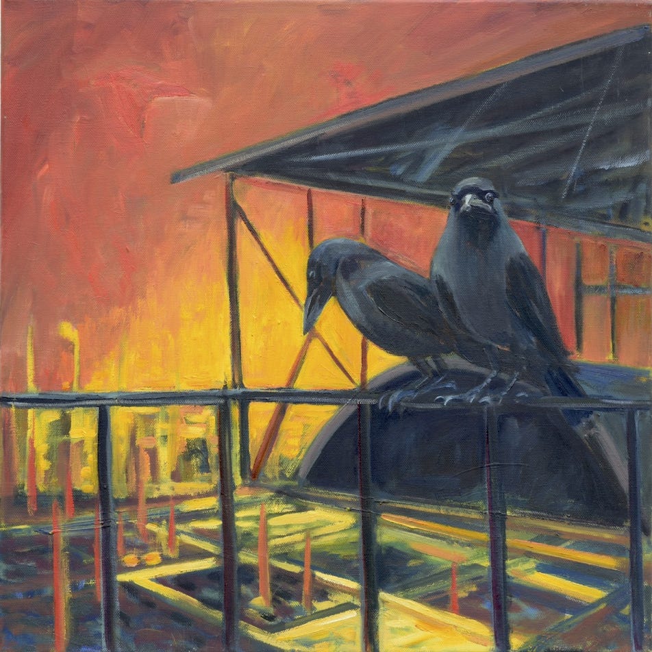 Krähen und Industrie